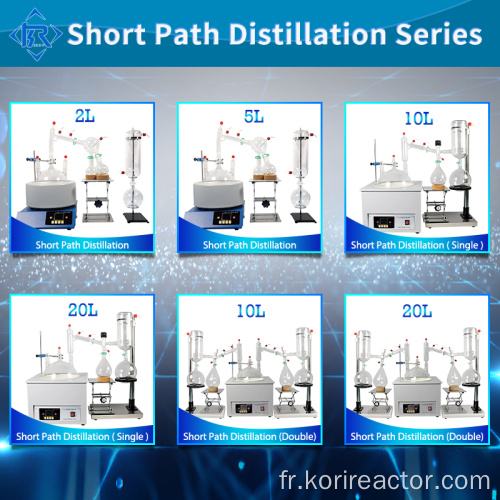 Système de distillation à court trajet sous vide 5l 10l 20l